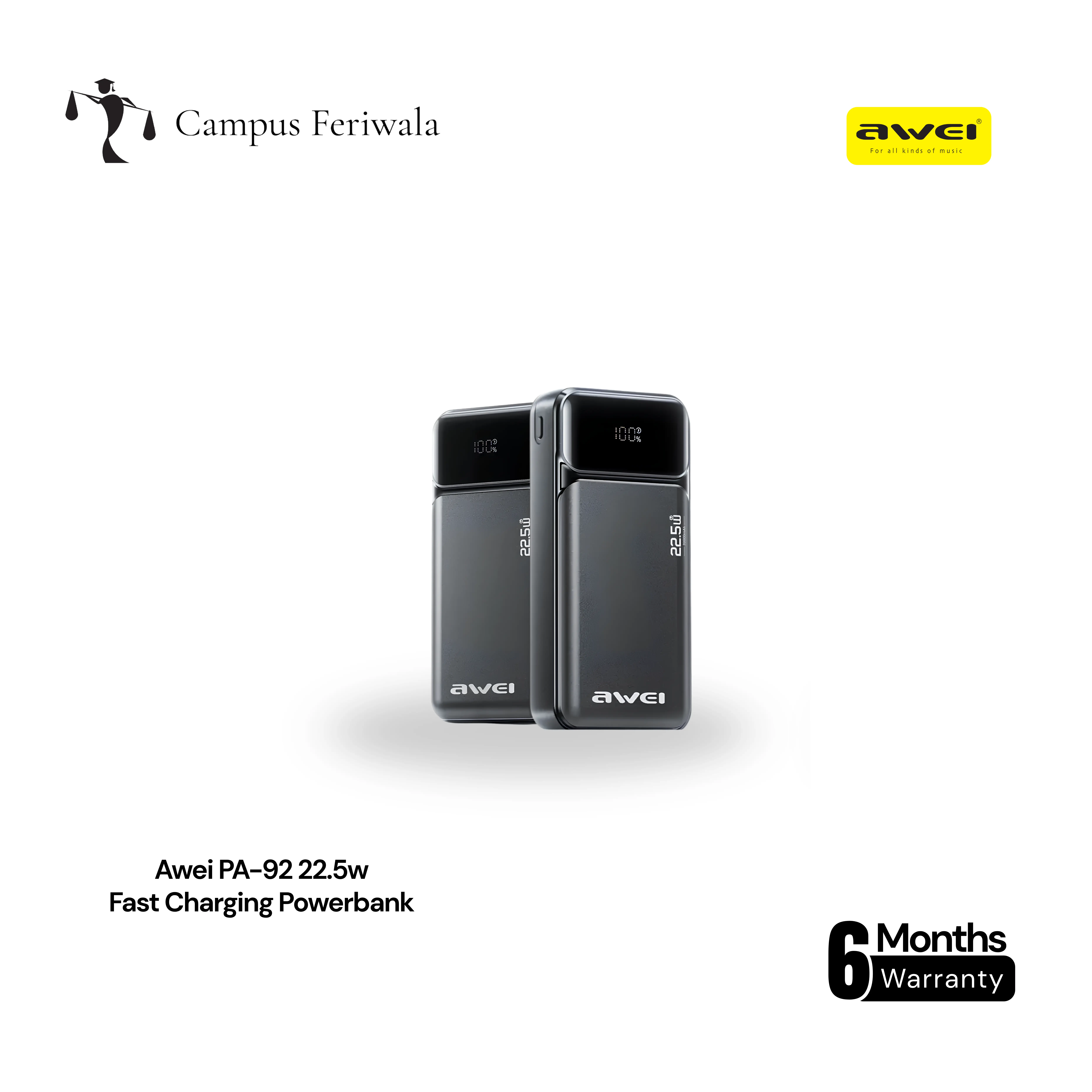 Awei PA-92 22.5W Fast Charging Power Bank view 2