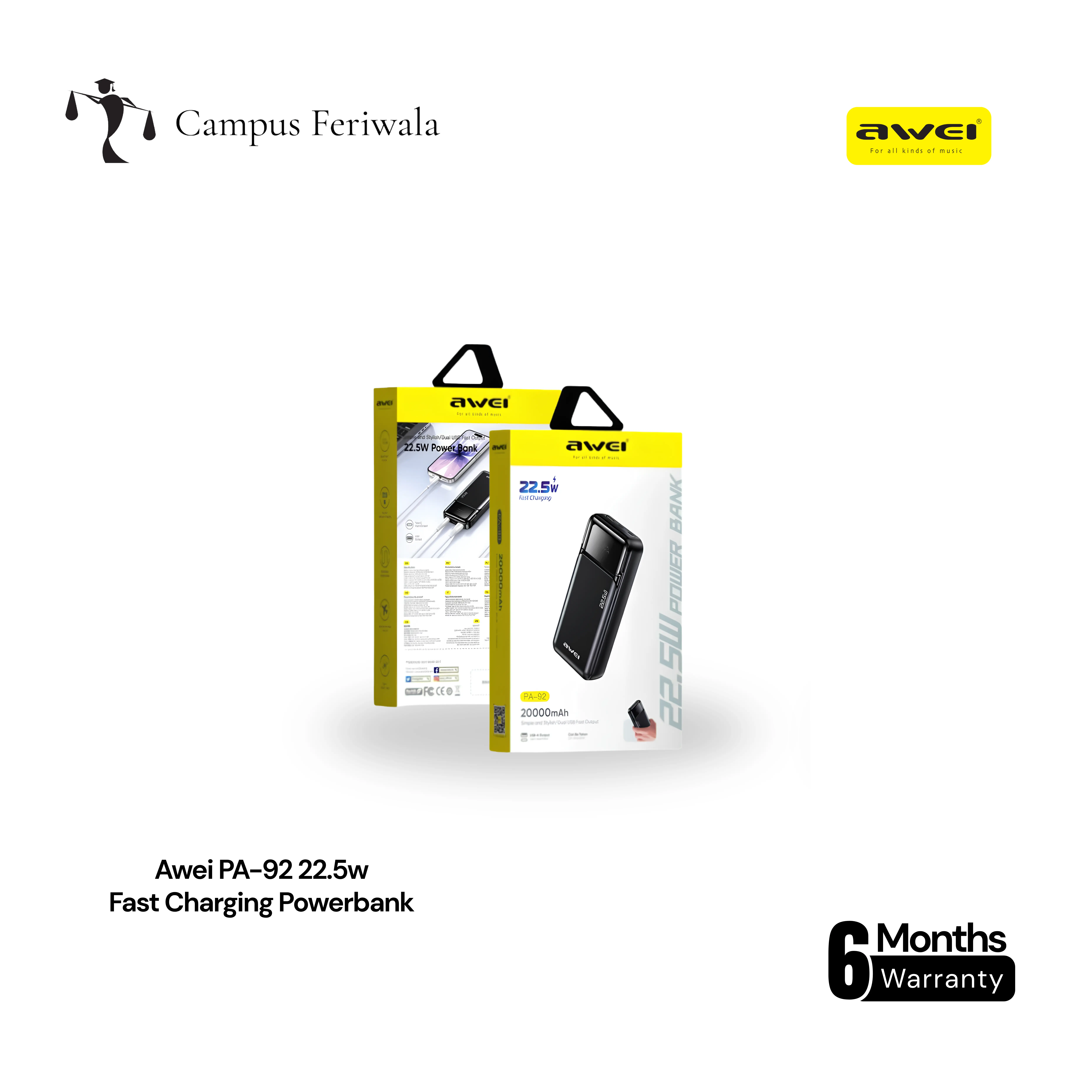 Awei PA-92 22.5W Fast Charging Power Bank view 3