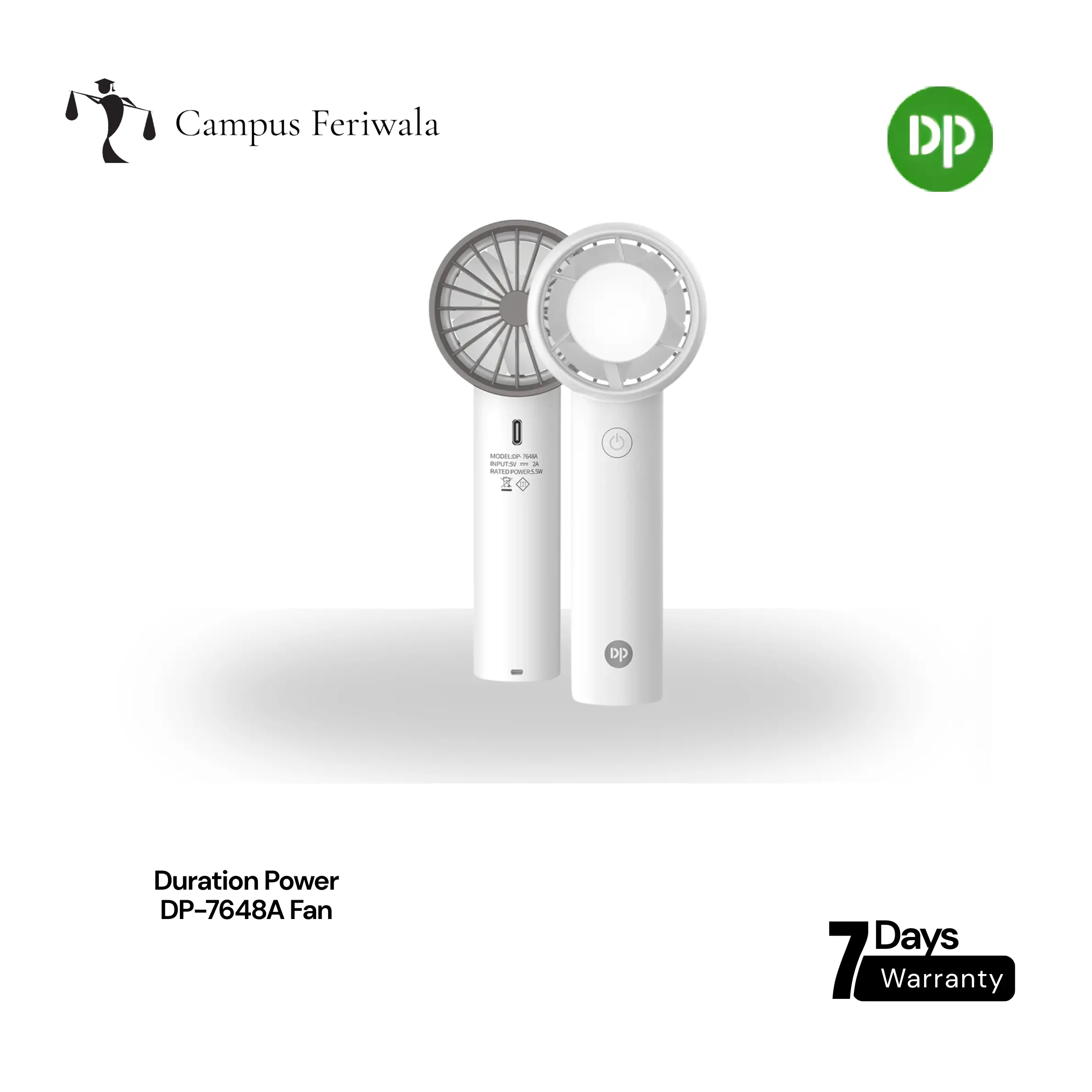 Duration Power DP-7648A Rechargeable Mini Fan view 2