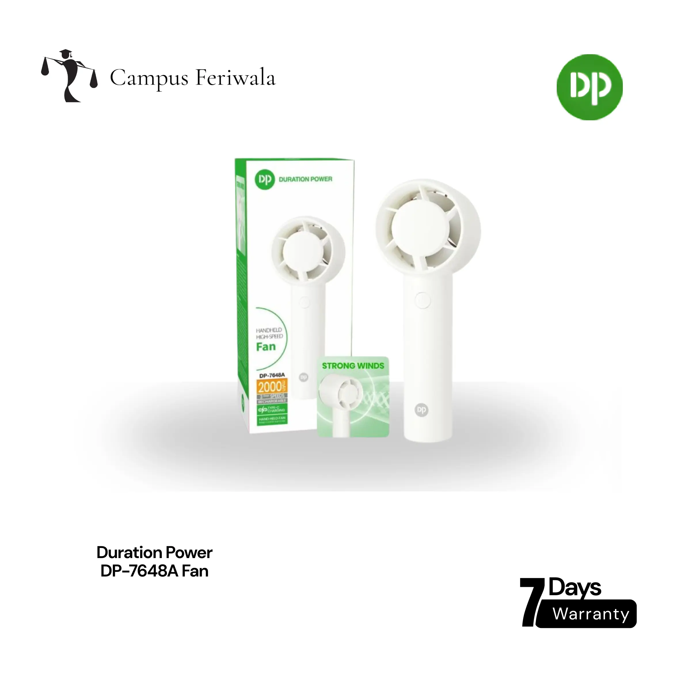 Duration Power DP-7648A Rechargeable Mini Fan view 3