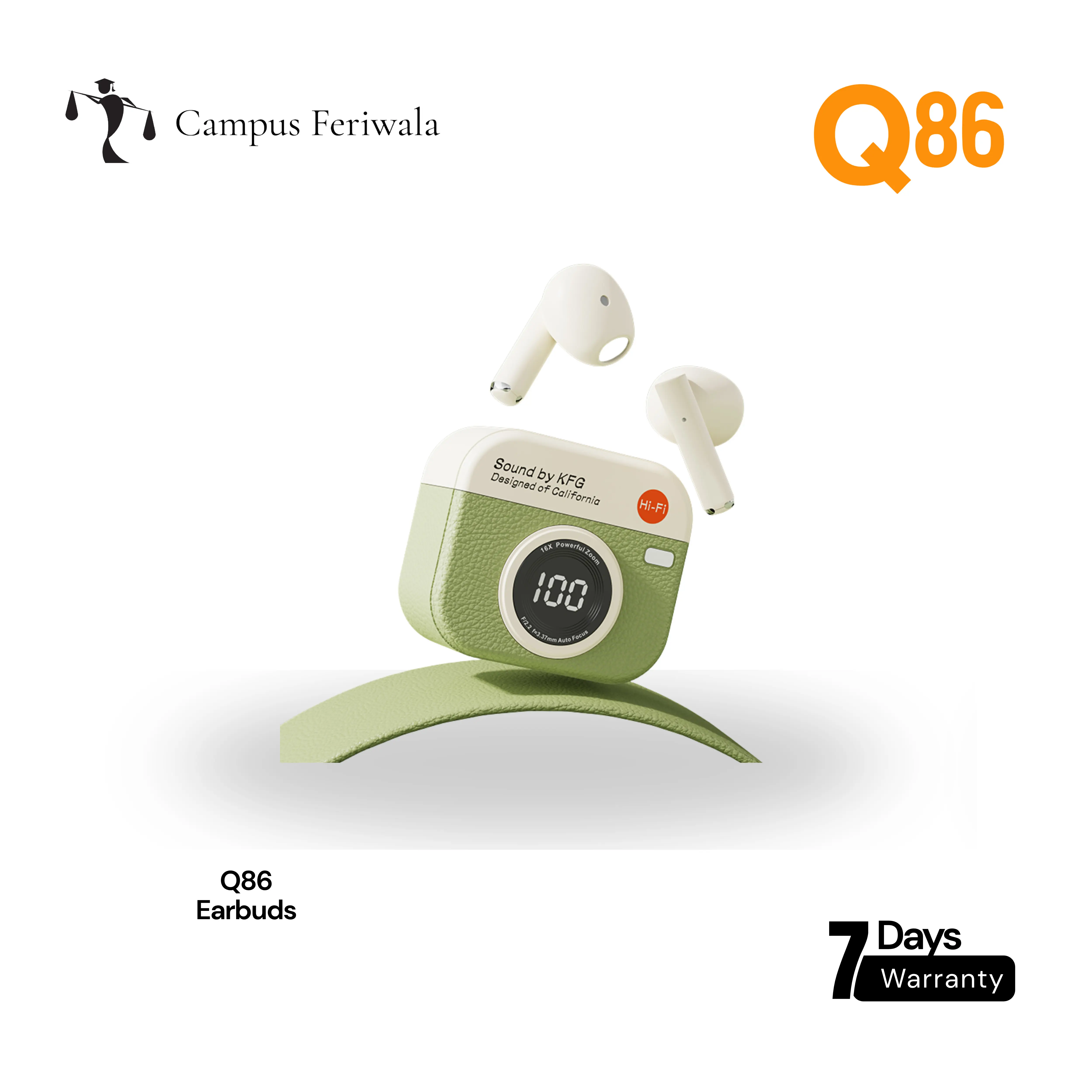 Q86 Retro Camera Earbuds view 3